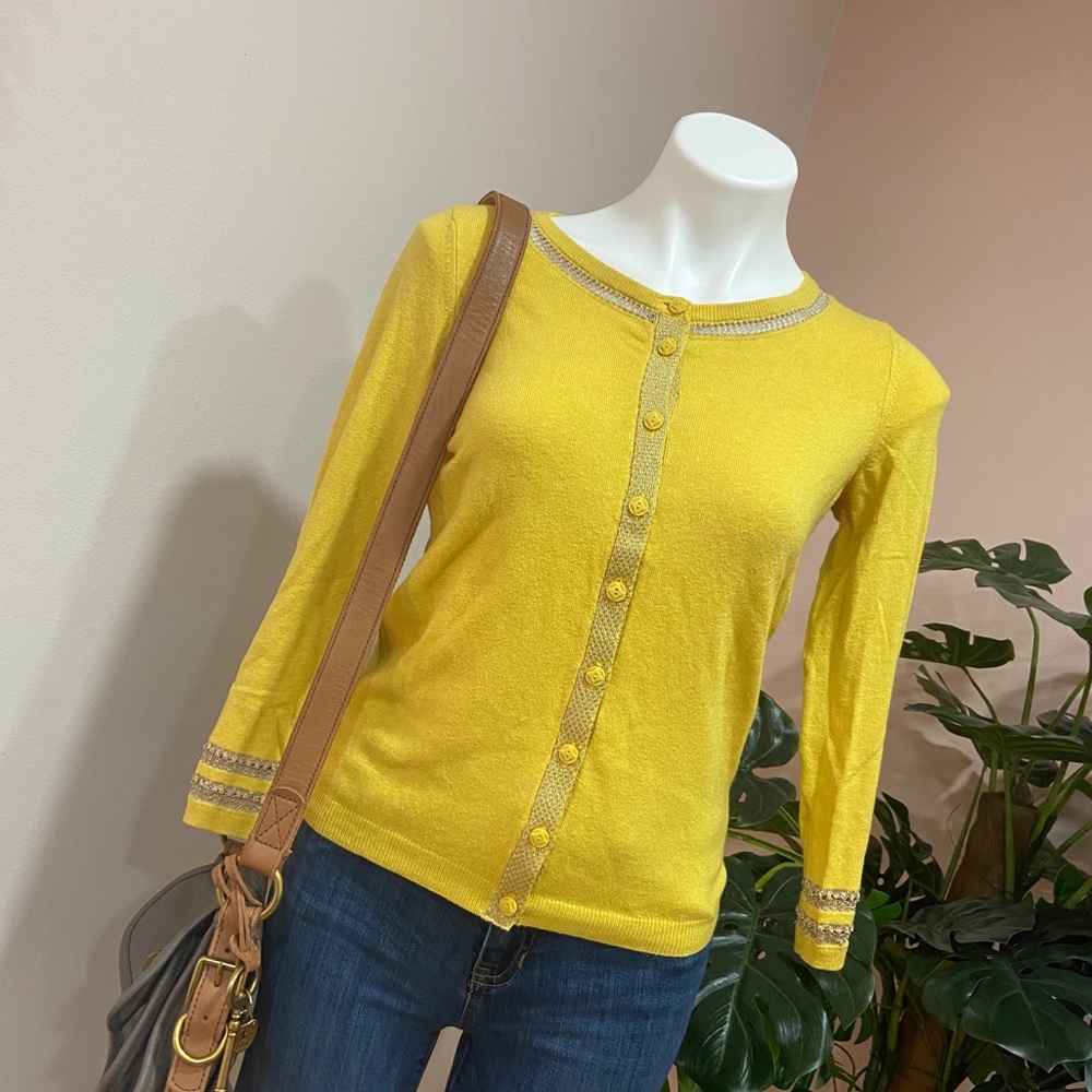 Anthropologie Sparrow Yellow cardigan Swearer S - Picture 8 of 14